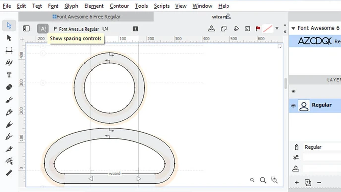 Размер холста иконки FontLab